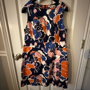 Boden Floral Mini Dress - Navy, Pink, Orange